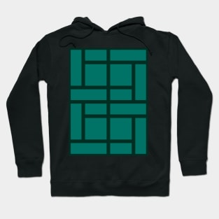 A Brick Orthogonal Pattern - Teal Green Hoodie